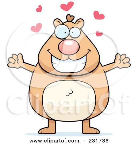 Royalty-Free (RF) Clipart Illustration of a Chubby Infatuated Hamster by Cory Thoman