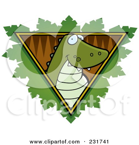 Royalty-Free (RF) Clipart Illustration of a Safari Crocodile Logo by Cory Thoman