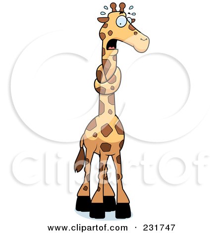 Royalty-Free (RF) Clipart Illustration of a Giraffe With His Neck In A Knot by Cory Thoman