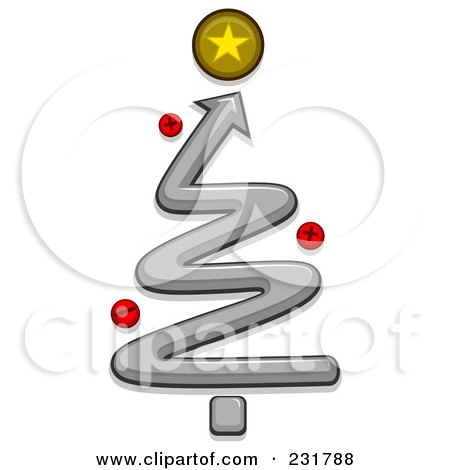 Royalty-Free (RF) Clipart Illustration of a Gray Arrow Christmas Tree by BNP Design Studio