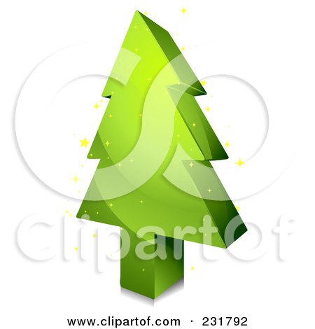 Royalty-Free (RF) Clipart Illustration of a 3d Blocky Green Christmas Tree, by BNP Design Studio