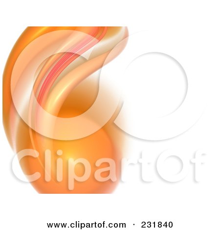 Royalty-Free (RF) Clipart Illustration of a Background Of An Orange Flaming Ball With White Copyspace by Arena Creative