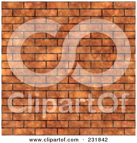 Royalty-Free (RF) Clipart Illustration of a Seamless Brown Brick Wall Background by Arena Creative