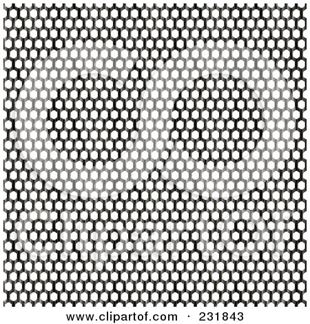 Royalty-Free (RF) Clipart Illustration of a Background Of Seamless Metal Mesh Over White by Arena Creative