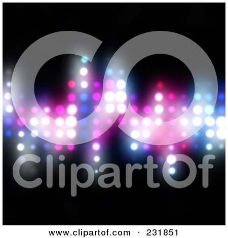 Royalty-Free (RF) Clipart Illustration of a Background Of Glowing Equalizer Beats On Black by Arena Creative