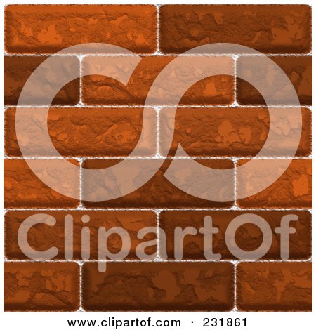 Royalty-Free (RF) Clipart Illustration of a Seamless Brick Wall Closeup by Arena Creative