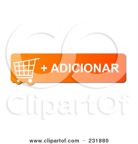 Royalty-Free (RF) Clipart Illustration of an Orange Adicionar Shopping Cart Button by oboy