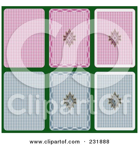 Royalty-Free (RF) Clipart Illustration of Playing Card Backs by Frisko