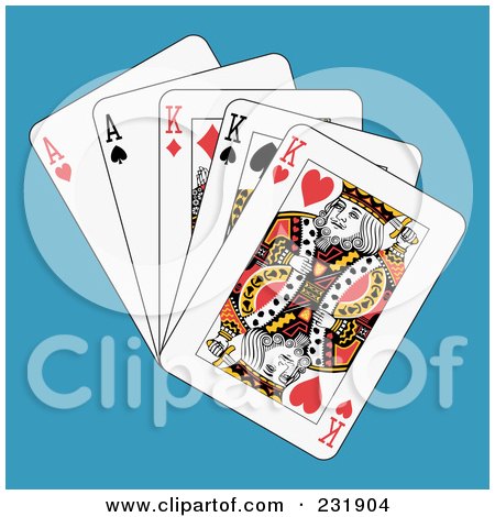 Royalty-Free (RF) Clipart Illustration of Full Kings And Aces On Blue by Frisko
