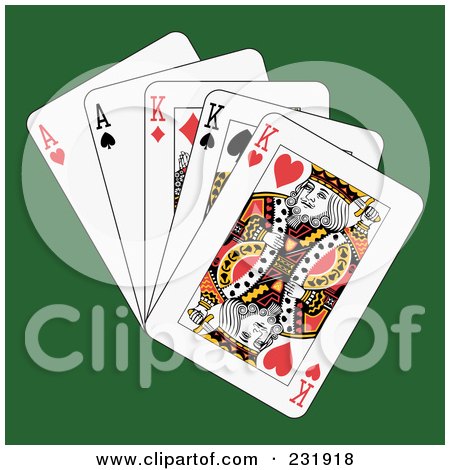 Royalty-Free (RF) Clipart Illustration of Full Kings And Aces On Green by Frisko