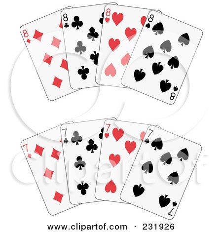 Royalty-Free (RF) Clipart Illustration of a Digital Collage Of Sevens And Eights by Frisko