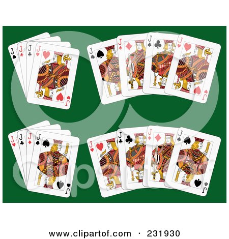 Royalty-Free (RF) Clipart Illustration of a Digital Collage Of Jack Playing Cards - 2 by Frisko