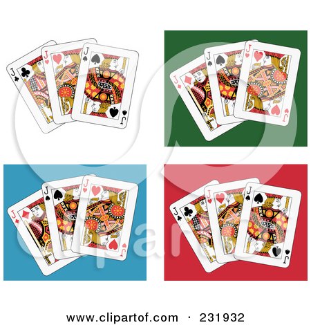 Royalty-Free (RF) Clipart Illustration of a Digital Collage Of Jack Playing Cards - 4 by Frisko