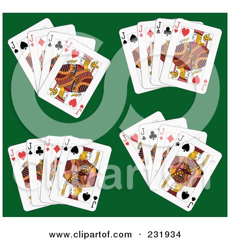 Royalty-Free (RF) Clipart Illustration of a Digital Collage Of Jack Playing Cards - 3 by Frisko