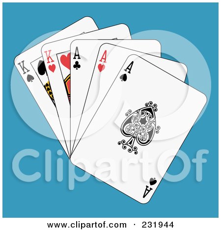 Royalty-Free (RF) Clipart Illustration of Full Aces And Kings On Blue by Frisko