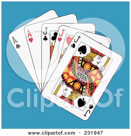 Royalty-Free (RF) Clipart Illustration of Full Jacks And Aces On Blue by Frisko