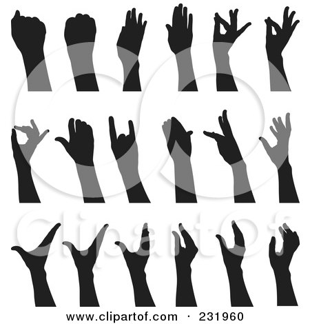 Royalty-Free (RF) Clipart Illustration of a Digital Collage Of Black And White Hands - 3 by Frisko