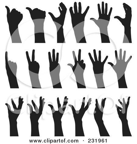 Royalty-Free (RF) Clipart Illustration of a Digital Collage Of Black And White Hands - 2 by Frisko