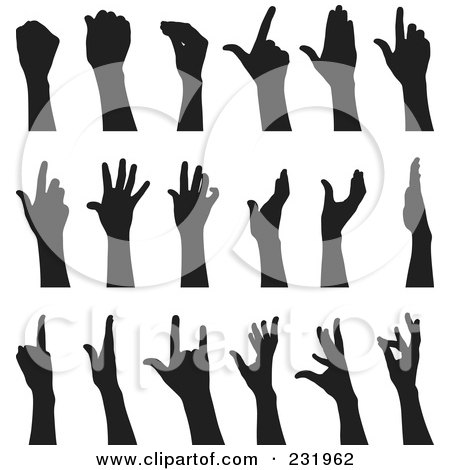 Royalty-Free (RF) Clipart Illustration of a Digital Collage Of Black And White Hands - 1 by Frisko