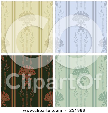 Royalty-Free (RF) Clipart Illustration of a Digital Collage Of Beige, Blue And Green Shell Pattern Backgrounds by Frisko