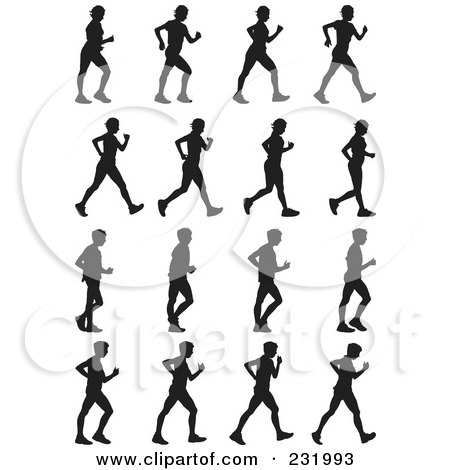 Royalty-Free (RF) Clipart Illustration of a Digital Collage Of Black And White People Marching by Frisko