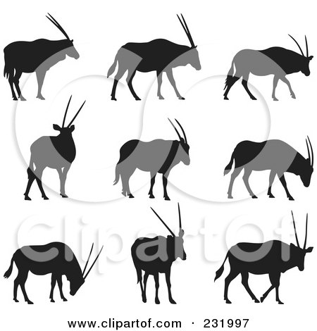 Royalty-Free (RF) Clipart Illustration of a Digital Collage Of Black And White Gazelle by Frisko