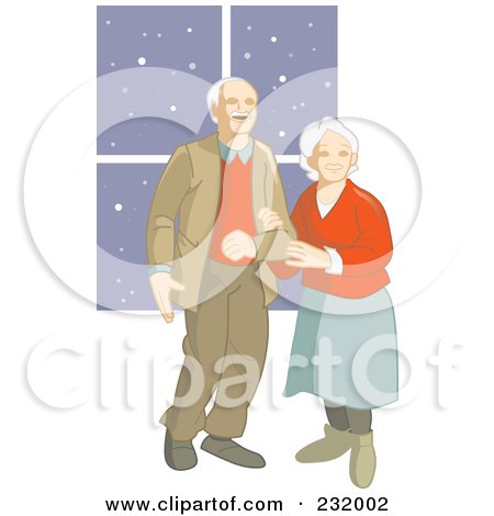 Royalty-Free (RF) Clipart Illustration of a Happy Elderly Couple by Frisko