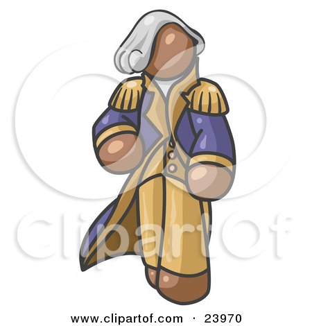 Clipart Illustration of a Brown George Washington Character by Leo Blanchette