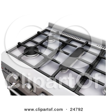 Clipart Illustration of Two Burners of a Gas Stove by KJ Pargeter