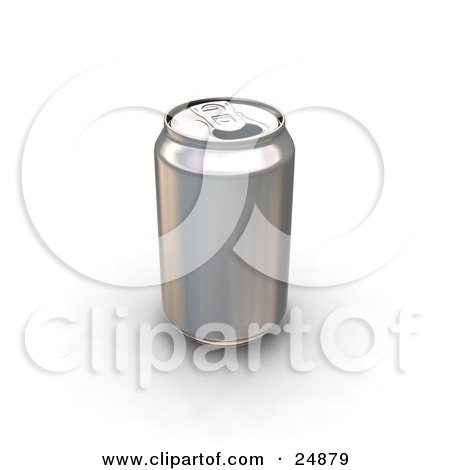 Clipart Illustration of a Tin Soda Can Without A Label And The Tab Popped Opena by KJ Pargeter
