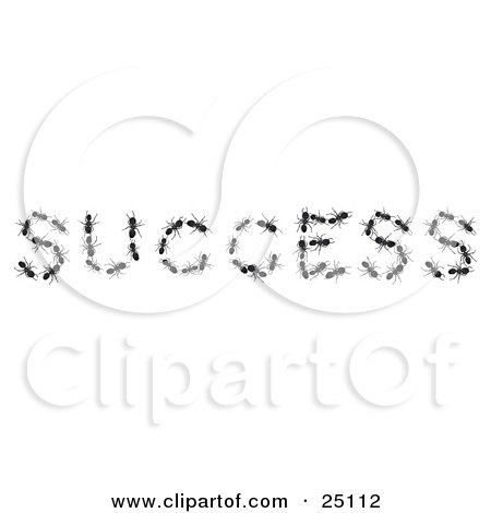 Clipart Illustration of a Group Of Worker Ants Forming The Word SUCCESS by Leo Blanchette