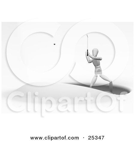 Clipart Illustration of a Stuck White Figure Character In A Golf Sand Bunker And Trying To Hit His Shot by KJ Pargeter
