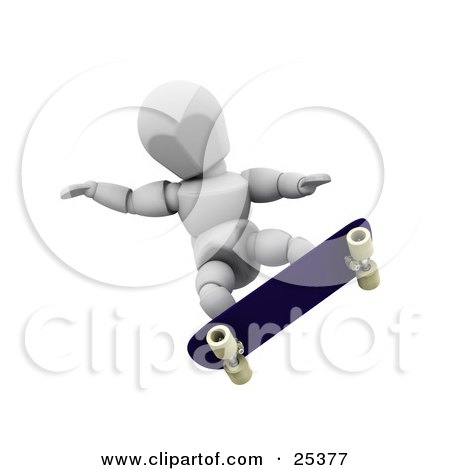 Clipart Illustration of a White Character Balancing Himself With His Arms While Doing Tricks On His Skateboard by KJ Pargeter