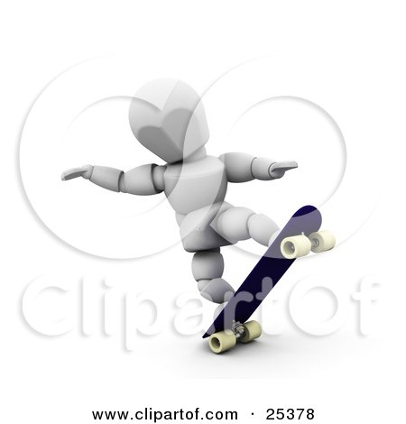 Clipart Illustration of a White Character Doing Tricks On His Skateboard by KJ Pargeter