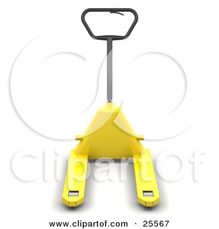 Clipart Illustration of a Black Handled Yellow Pallet Truck by KJ Pargeter