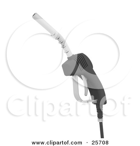 Clipart Illustration of a Black Gasoline Pumping Nozzle by KJ Pargeter