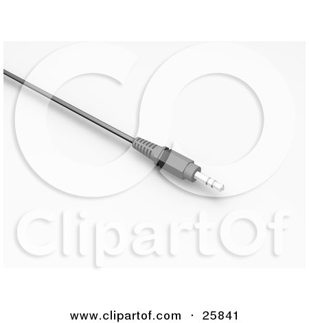 Clipart Illustration of a Black And Silver Three Pin Jack Plug by KJ Pargeter