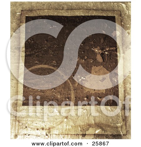 Clipart Illustration of a Blank Polaroid Photograph With A Peeling And Stained Texture by KJ Pargeter