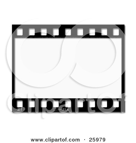 Clipart Illustration of One Black And White Negative Photography Film Strip by KJ Pargeter