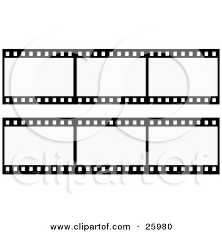 Clipart Illustration of Two Rows of Negative Film Strips by KJ Pargeter