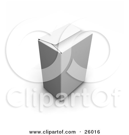 Clipart Illustration of a Sealed White Shipping Box, Over White by KJ Pargeter