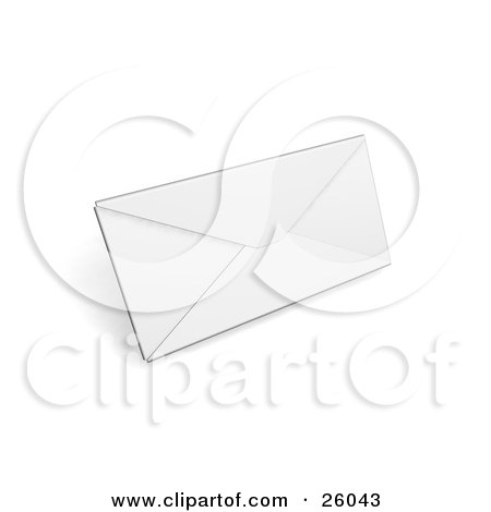 Clipart Illustration of a Blank White Sealed Envelope, On White by KJ Pargeter