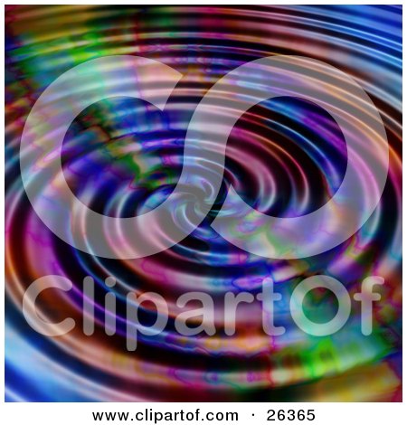 Clipart Illustration of a Background of Rippling Colorful Water by KJ Pargeter