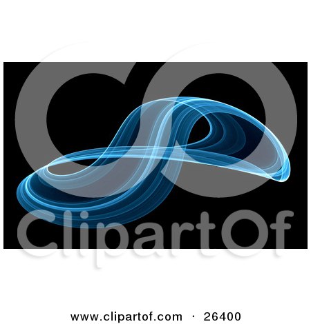 Clipart Illustration of a Twisting Blue Fractal Forming A Figure Eight, Over A Black Background by KJ Pargeter