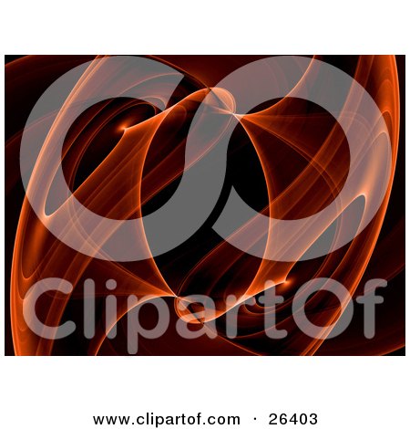 Clipart Illustration of a Red Twisting And Curling Fractal Background Over A Black Background by KJ Pargeter