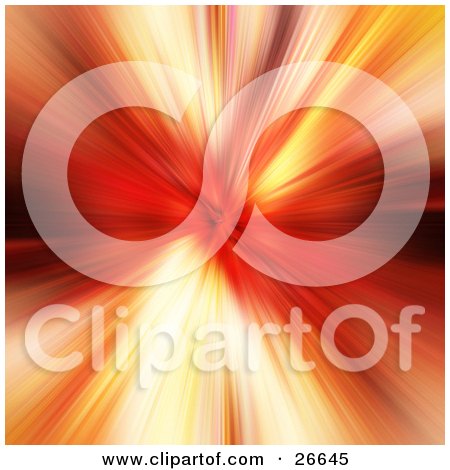 Clipart Illustration of a Burst Of Red, Yellow And Orange Light by KJ Pargeter