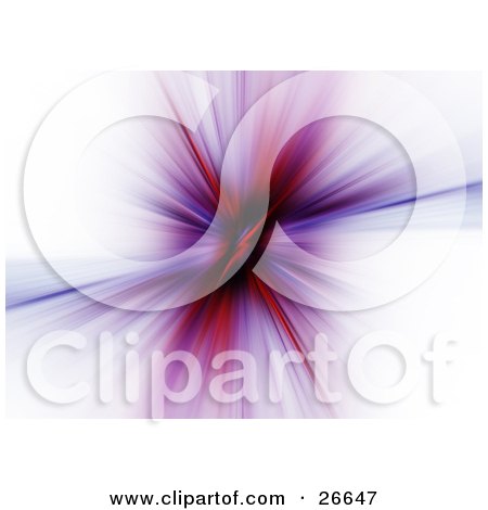 Clipart Illustration of a Burst Of Red, Pink And Purple Light Over White by KJ Pargeter