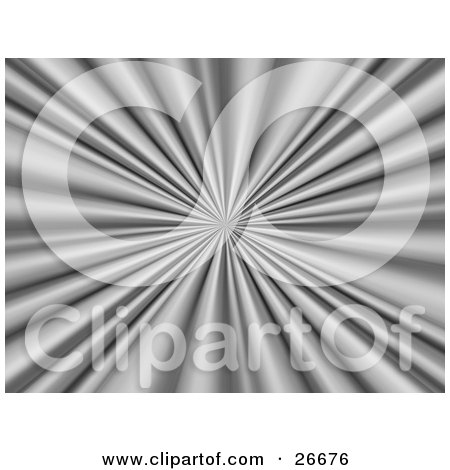Clipart Illustration of a Burst of Silver Rays in a Vortex by KJ Pargeter