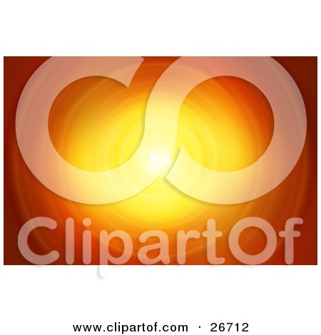Clipart Illustration of a Circular Burst Of Orange And Yellow Light by KJ Pargeter