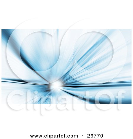Clipart Illustration of a Bright Burst Of White Light With Blue Rays by KJ Pargeter